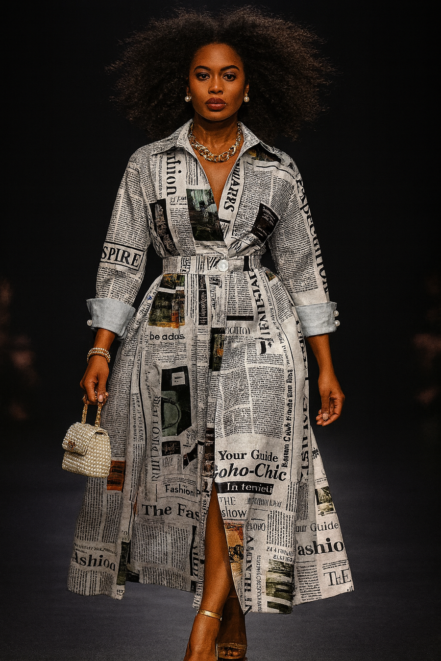 Front Page Fierce Midi Dress with Pockets