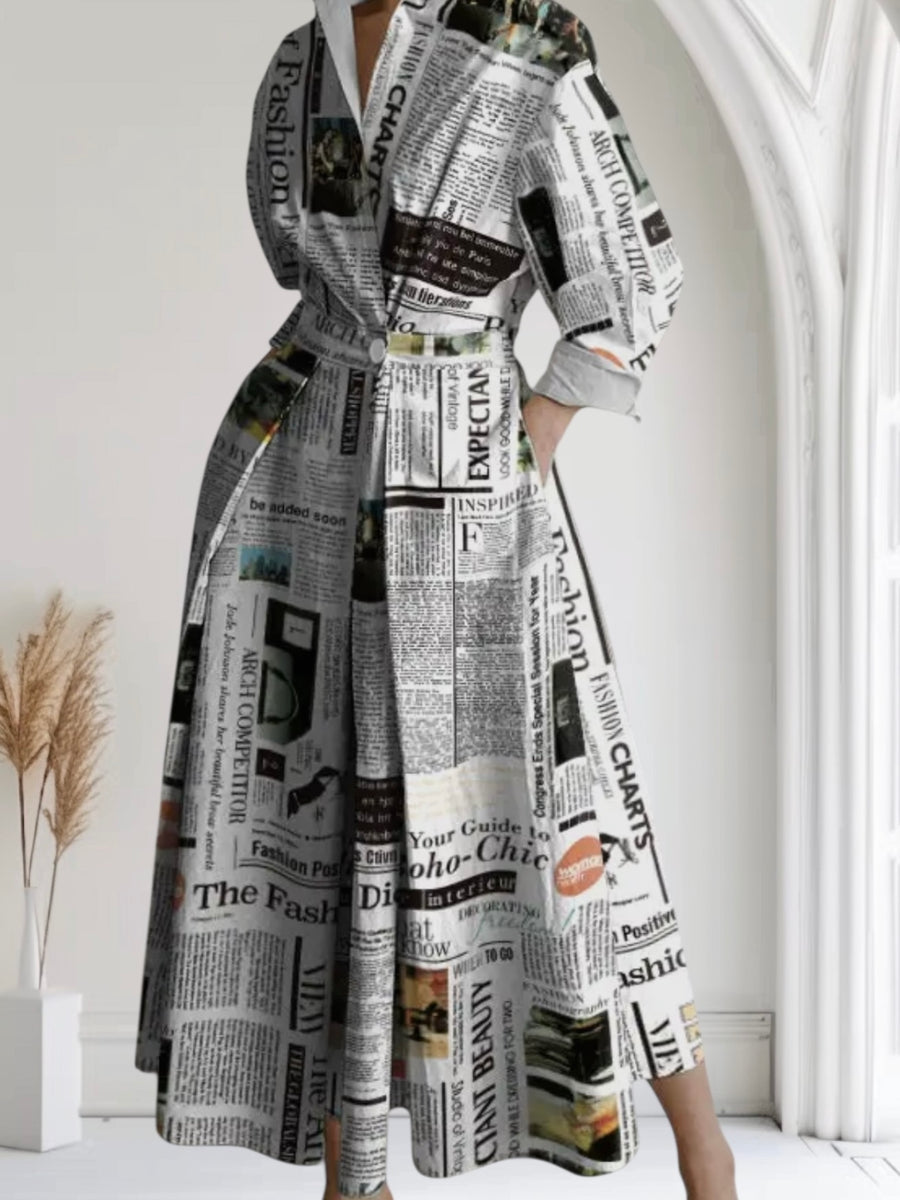 Front Page Fierce Midi Dress with Pockets