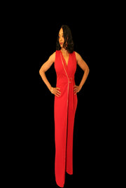 Red Night On The Town Studded Jumpsuit