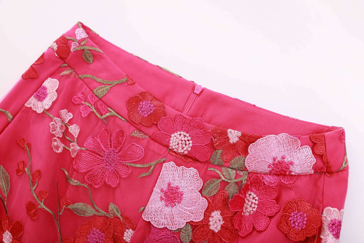PS8 3D Floral Embroidered Blazer Pants Suit Women