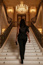 Midnight Ruffle Peplum Jumpsuit