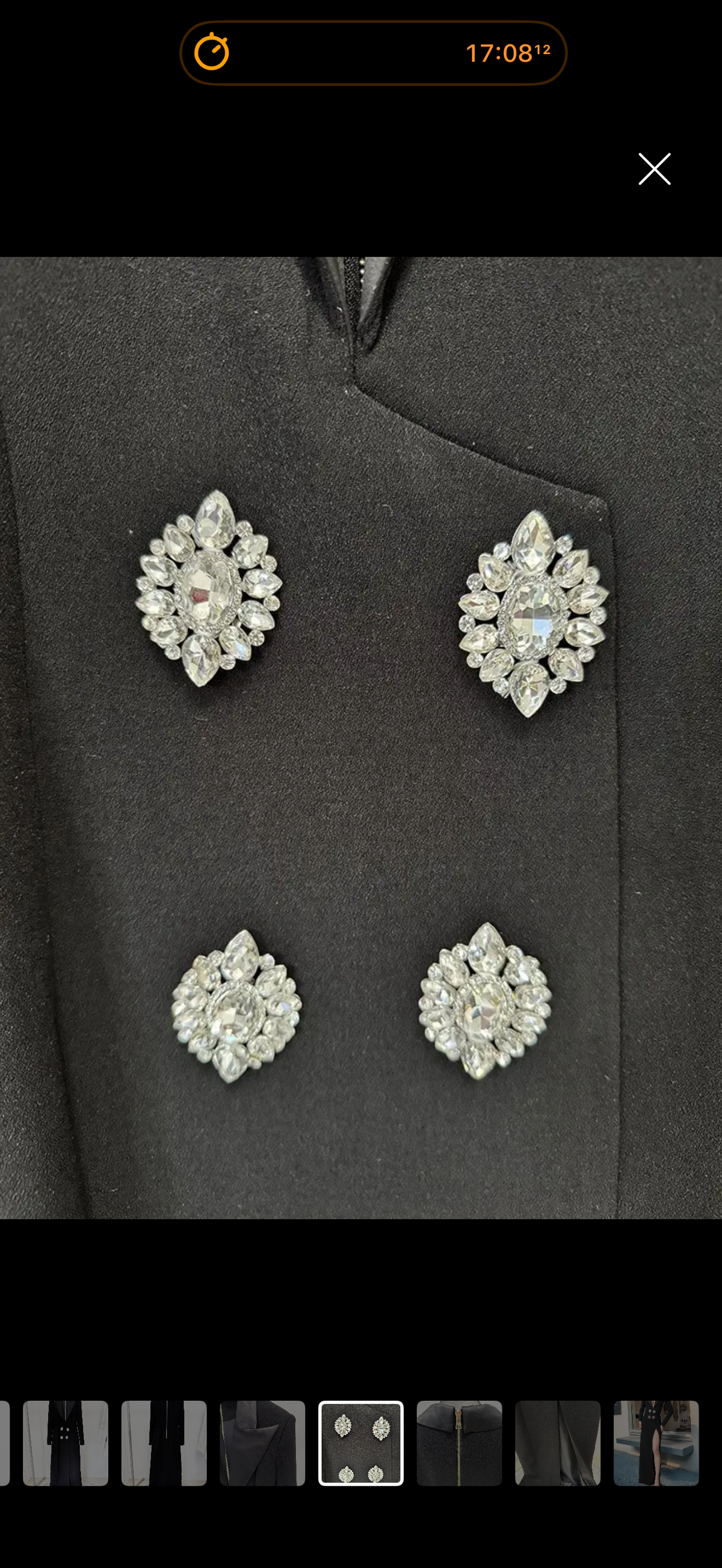 Crystal-Button Tuxedo Gown