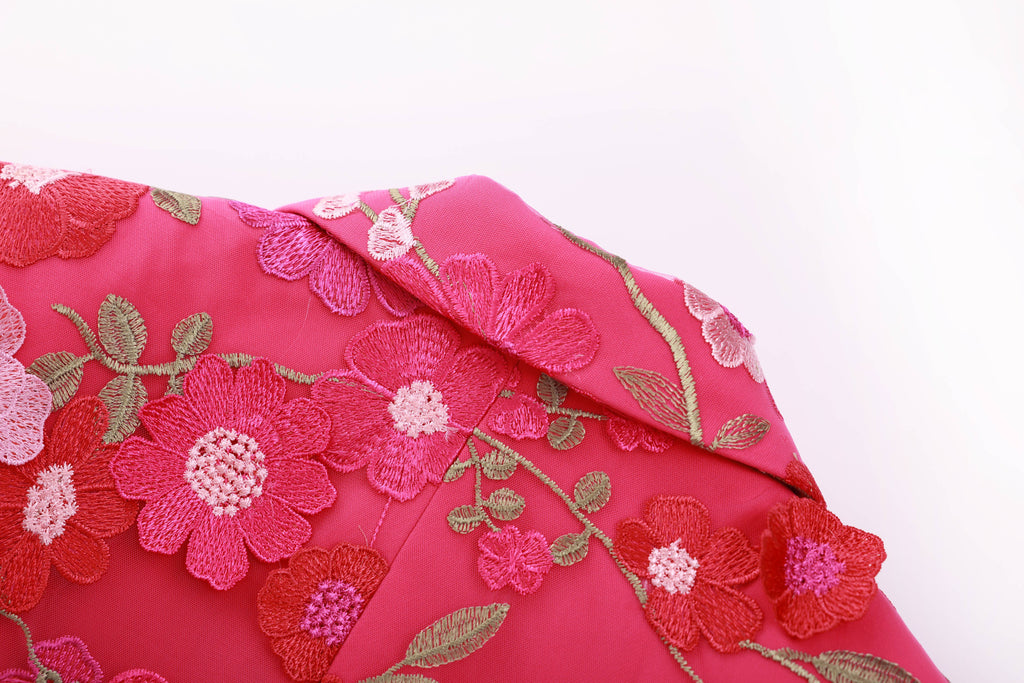 PS8 3D Floral Embroidered Blazer Pants Suit Women