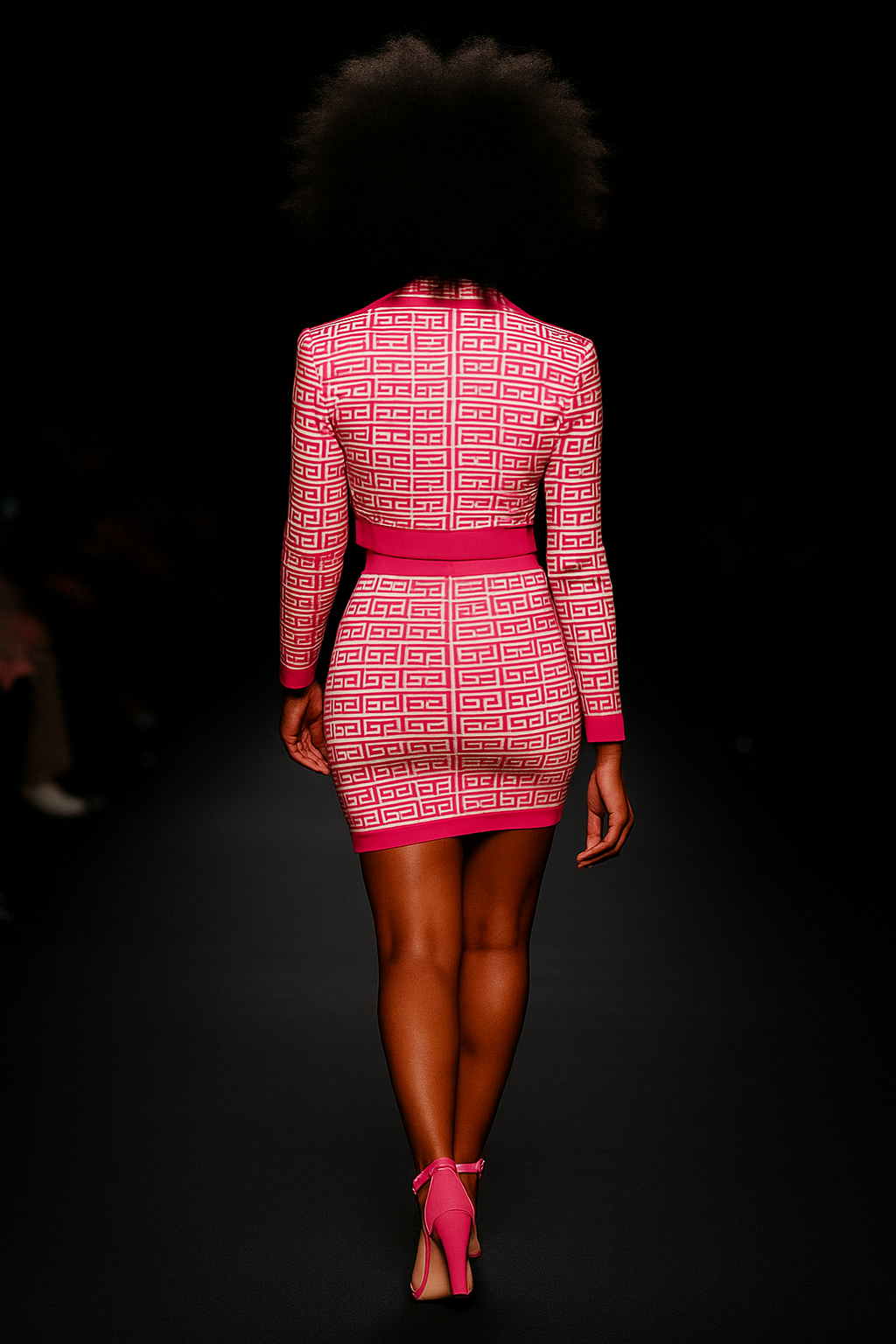 Pink Geometric Knit 3-Piece Set