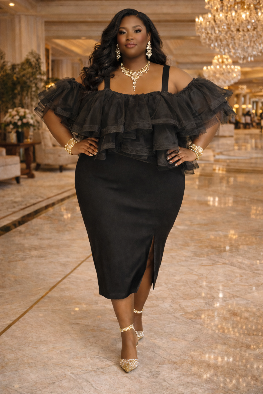 The Midnight Muse Ruffle Dress