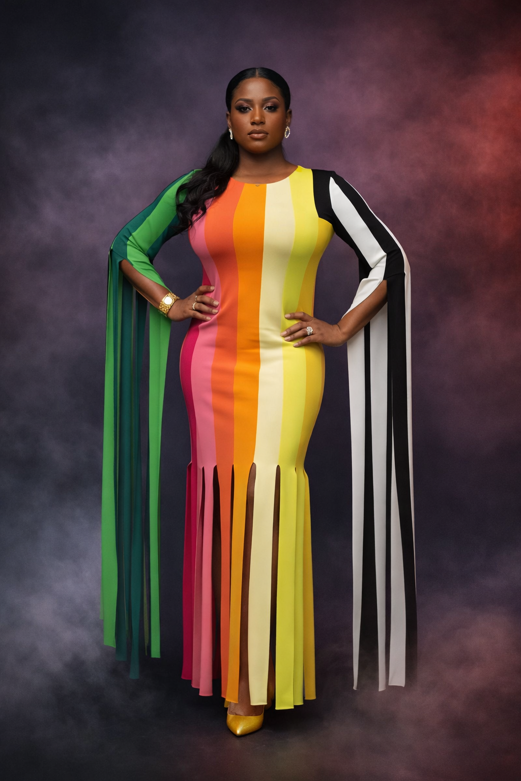 The Radiance Stripe Power Dress