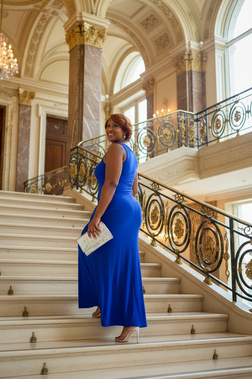 Cape Sleeve Maxi Dress