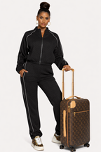 Quilted Contrast Track Set