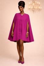 Magenta Majesty Cape Dress