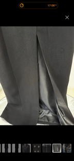 Crystal-Button Tuxedo Gown