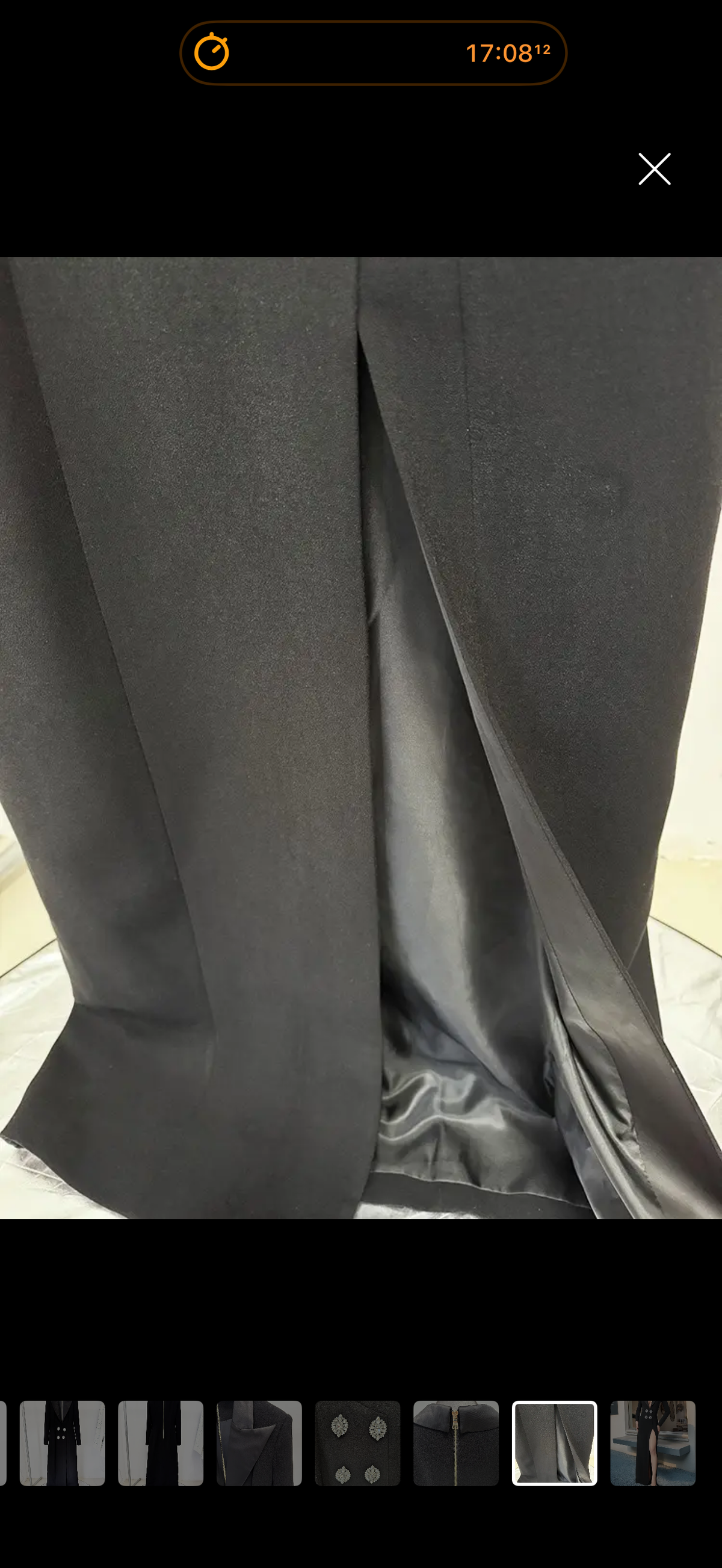 Crystal-Button Tuxedo Gown
