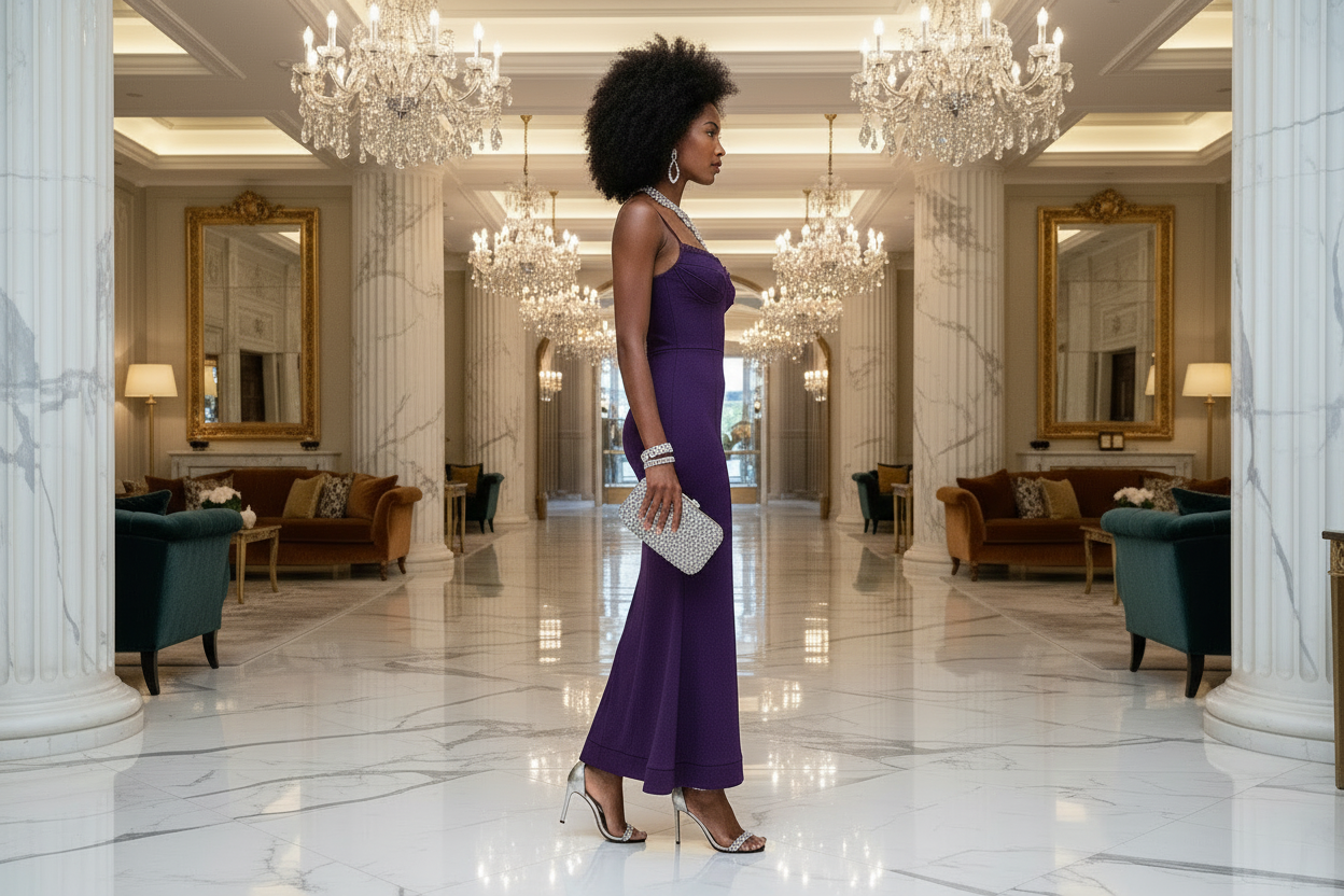 Purple Lace Mermaid Dress