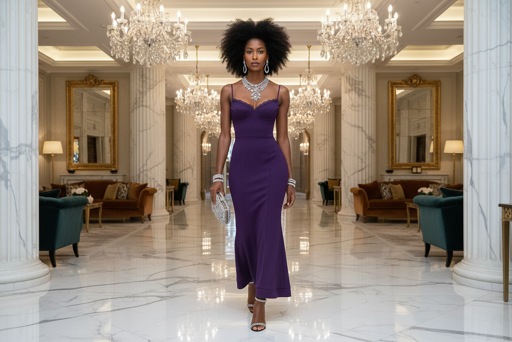 Purple Lace Mermaid Dress