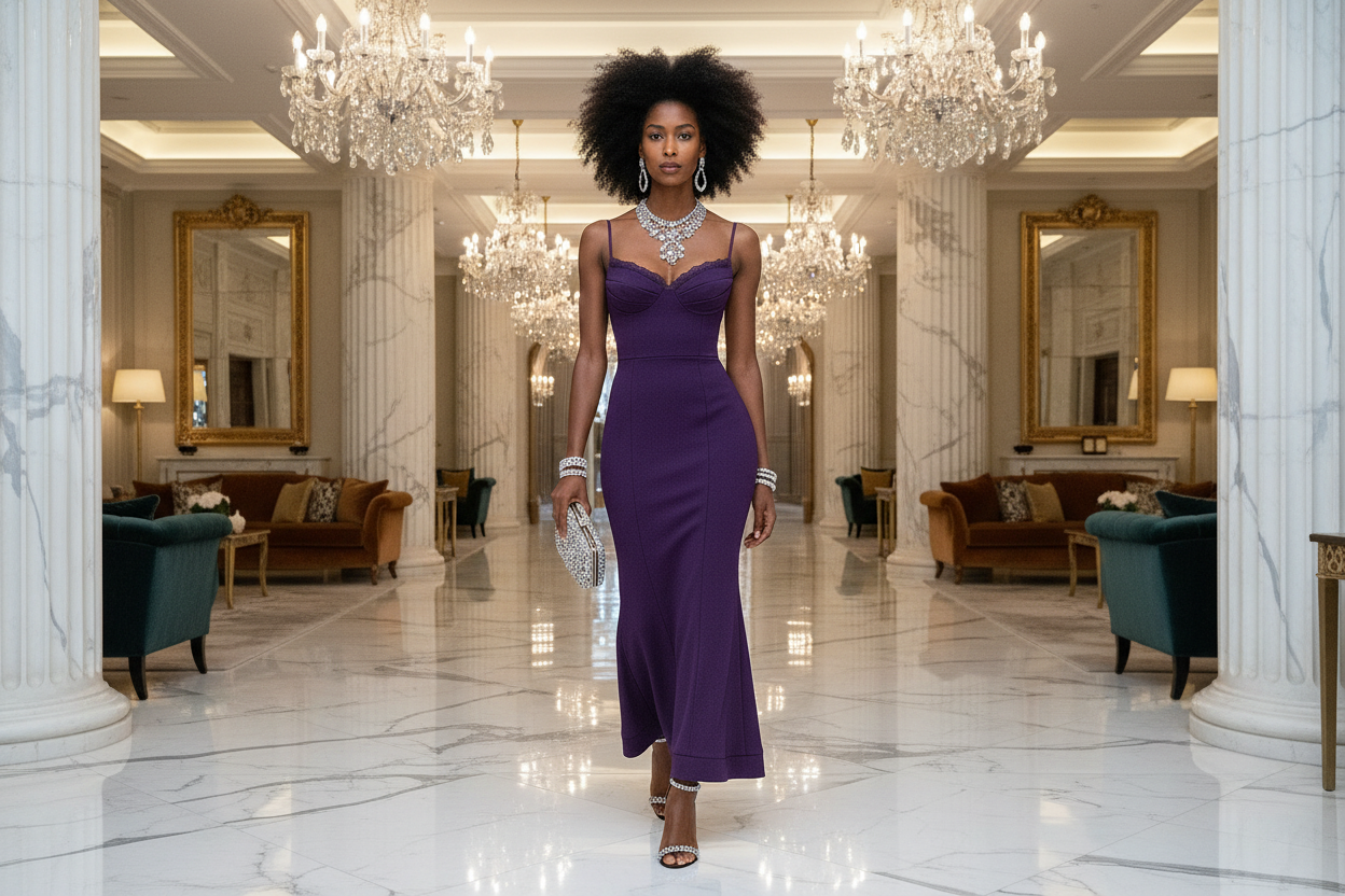 Purple Lace Mermaid Dress