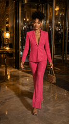 Pinkish Rhinestone Pantsuit