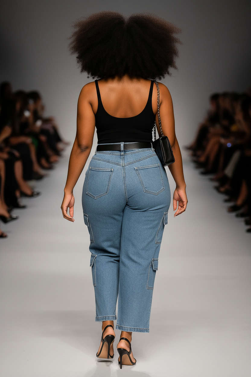 Encore Light Wash Cargo Jeans