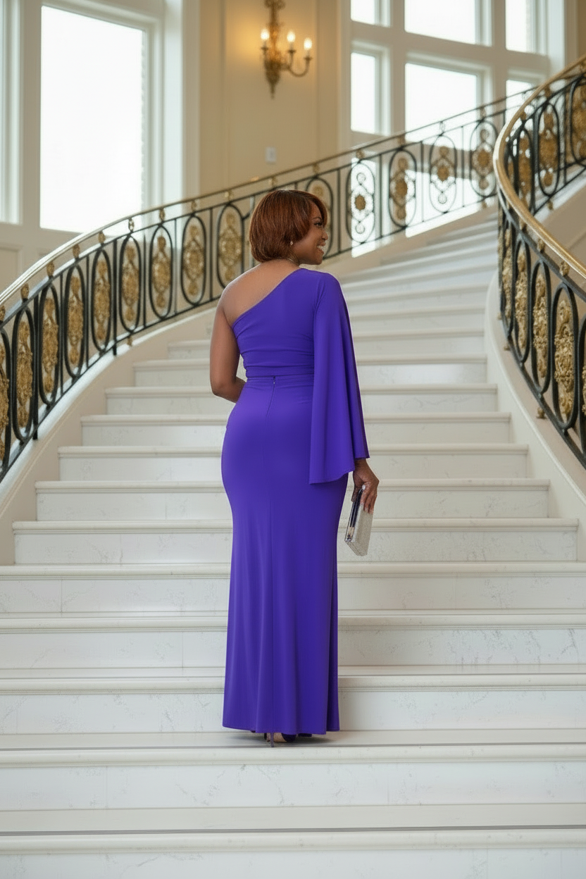 Cape Sleeve Maxi Dress