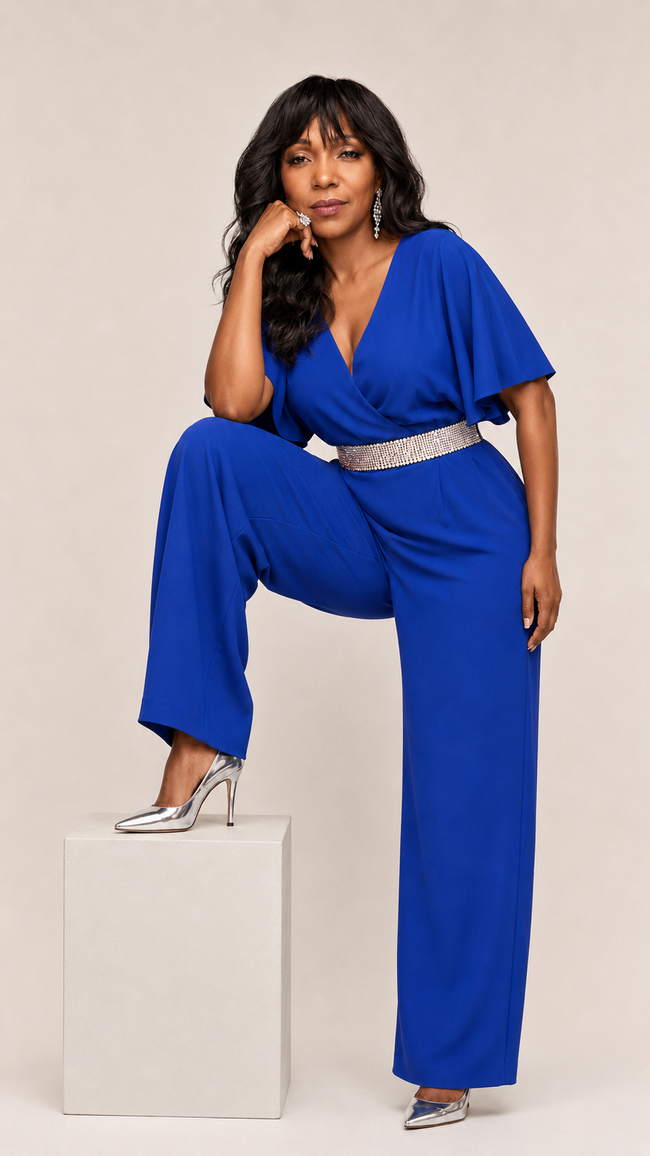 Royal Blue Wide-Leg Jumpsuit