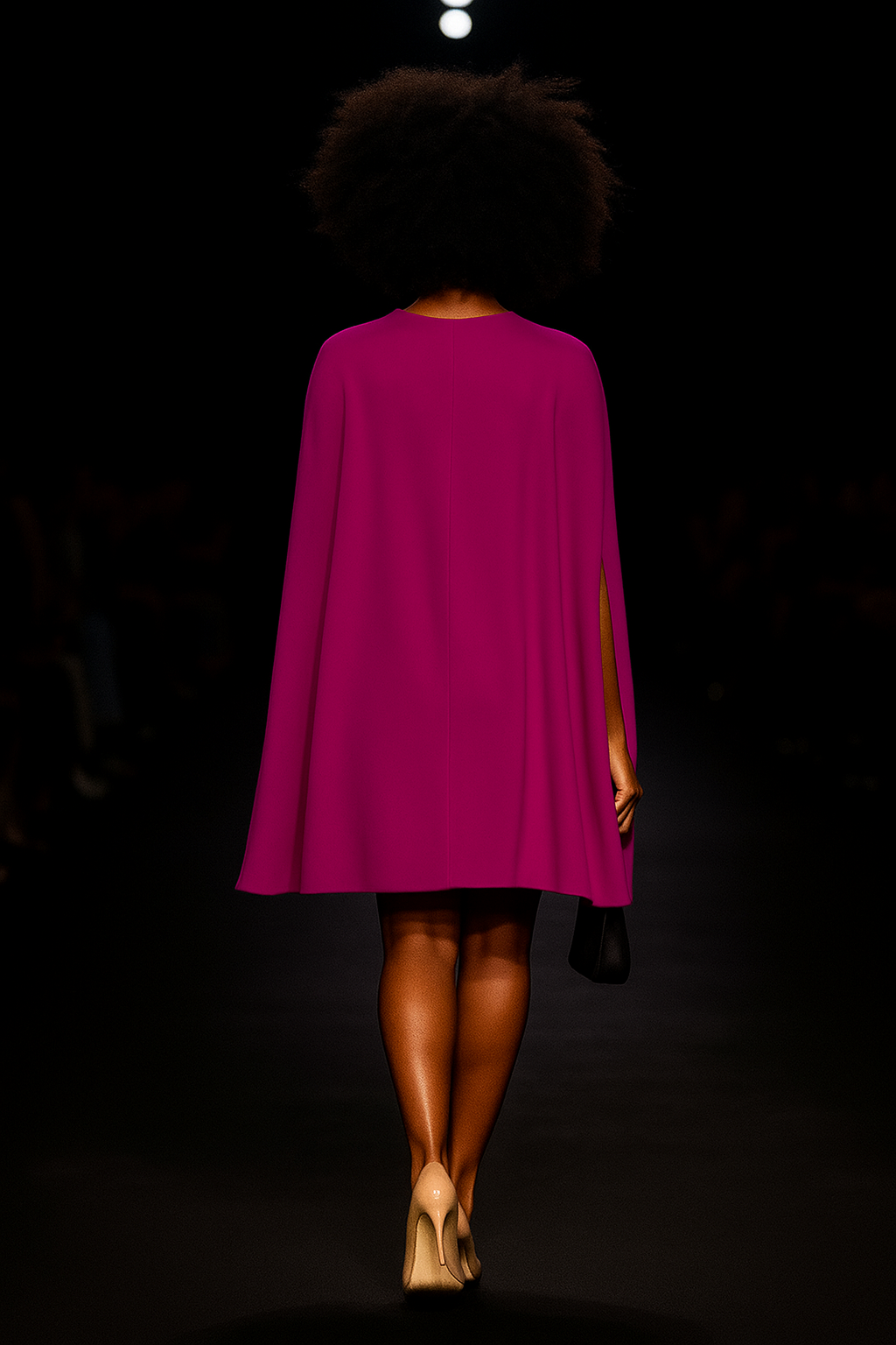 Magenta Majesty Cape Dress