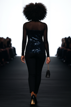 Midnight Sparkle Mesh Sequin Top