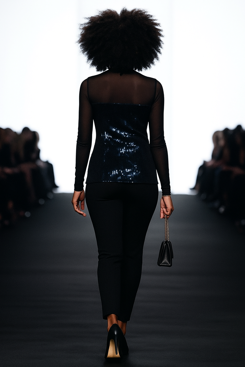 Midnight Sparkle Mesh Sequin Top