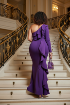 DBL Ruffle Shoulder Maxi Dress