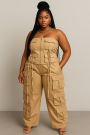 CARGO STYLE PANTS WITH BUSTIER TOP