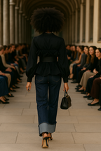 Ruffle Statement Belted Blouse