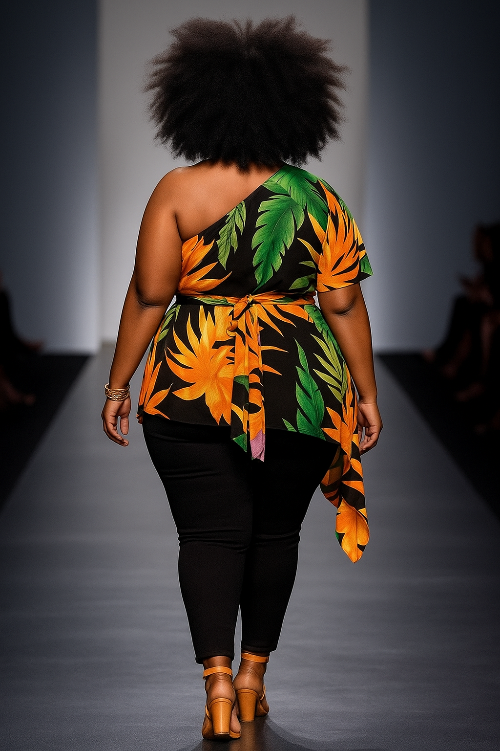 Tropical Sunset One-Shoulder Top