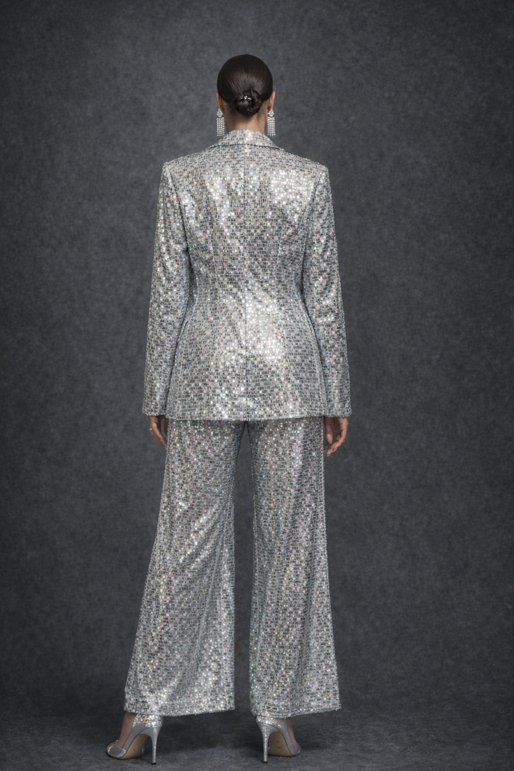 Iridescent Sequin Power Pantsuit