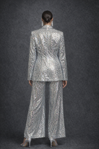 Iridescent Sequin Power Pantsuit