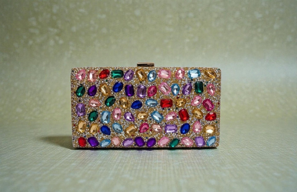 Multicolor Jewel Box Clutch
