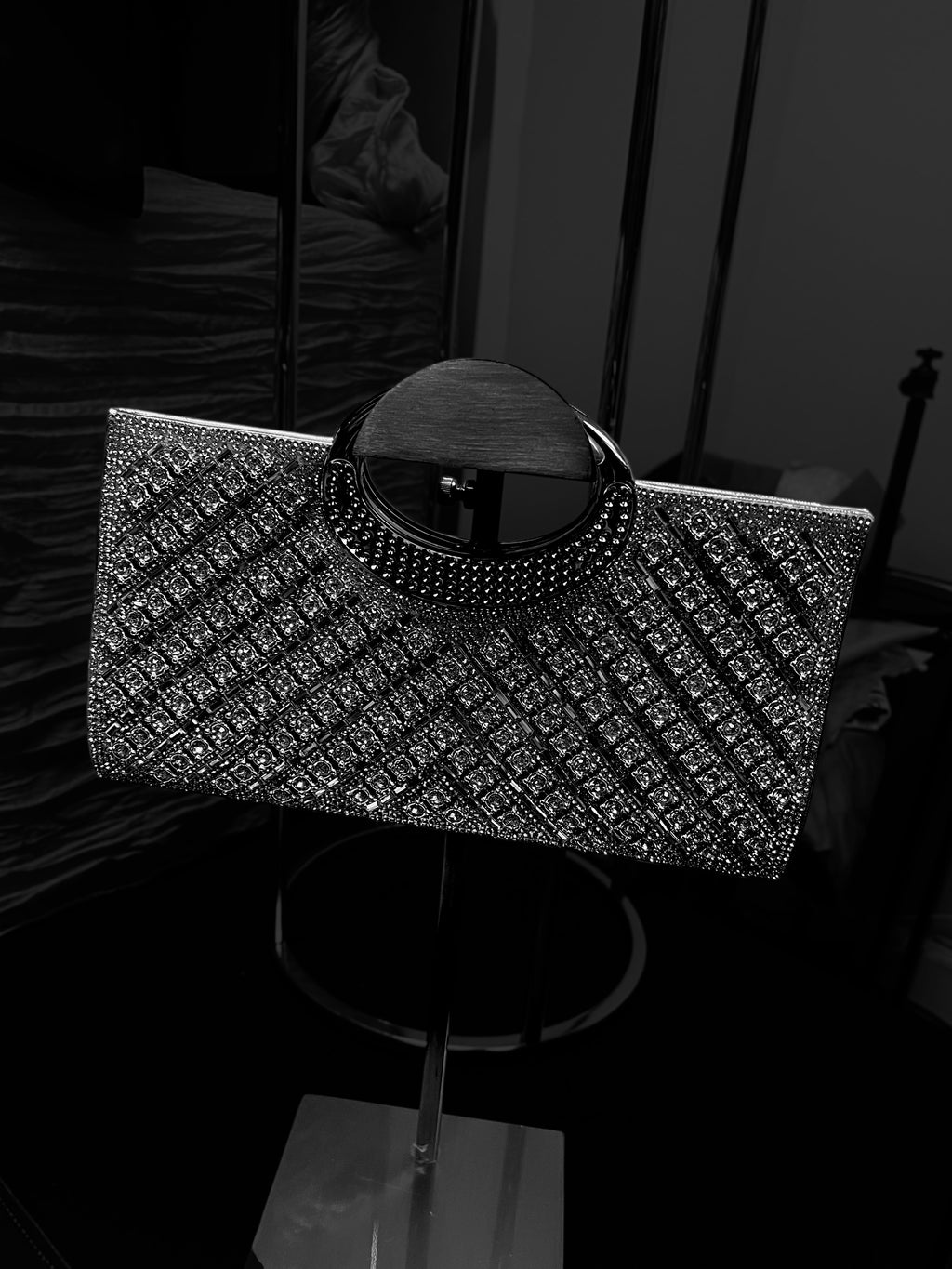 Embellished clutch bag