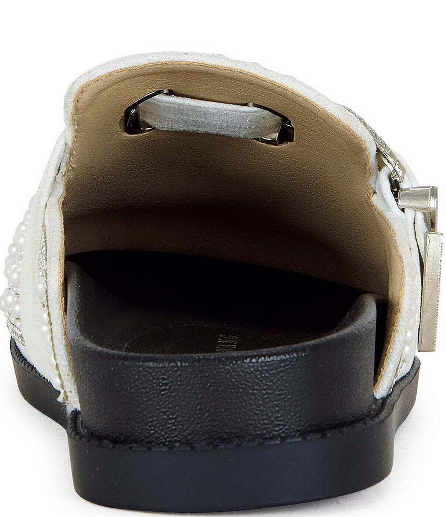 Virgile Faux Pearl Western Buckle Hardware Mules AZALEA WANG