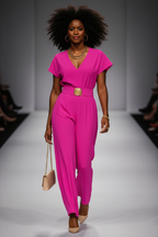 Fuchsia Power Wide-Leg Jumpsuit