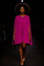 Magenta Majesty Cape Dress