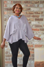 Satin Peplum Blouse