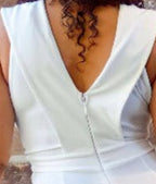 Elegant all White Gold Belt Jumpsuit