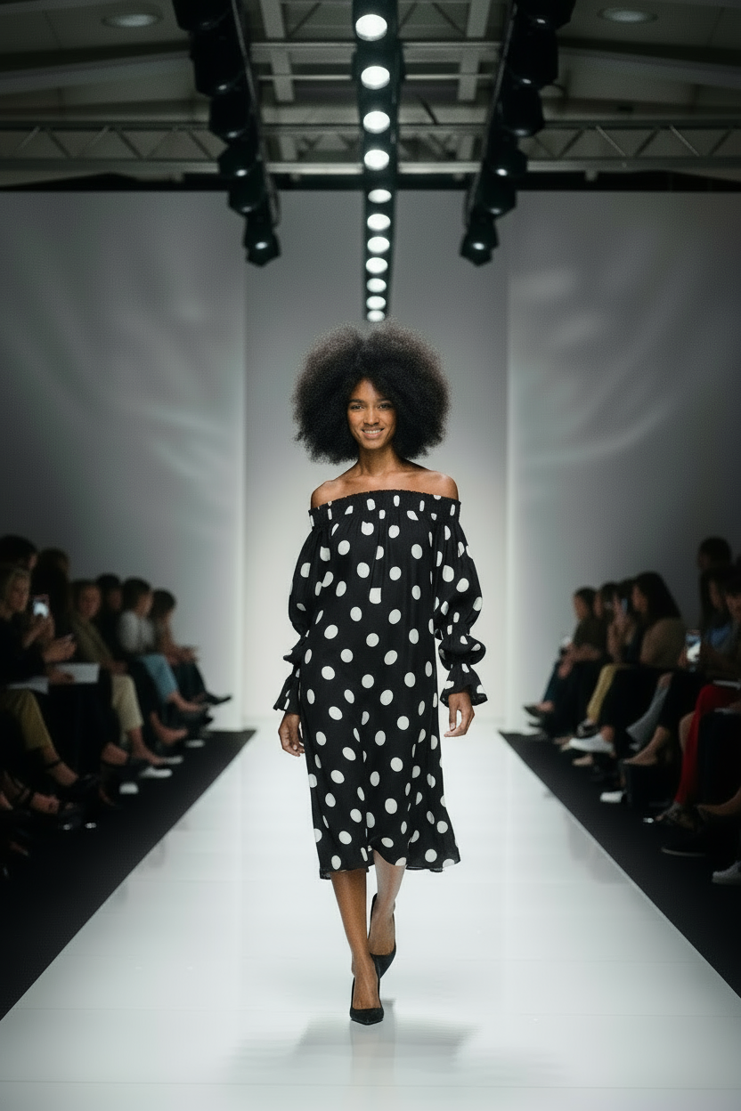 Polka Dot Off-Shoulder Dress