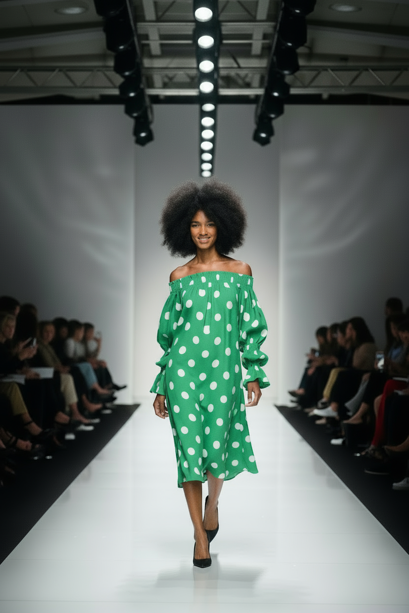 Polka Dot Off-Shoulder Dress