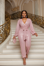 Glamorous Sequin Belted Jumpsuit - Petite