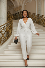 Glamorous Sequin Belted Jumpsuit - Petite