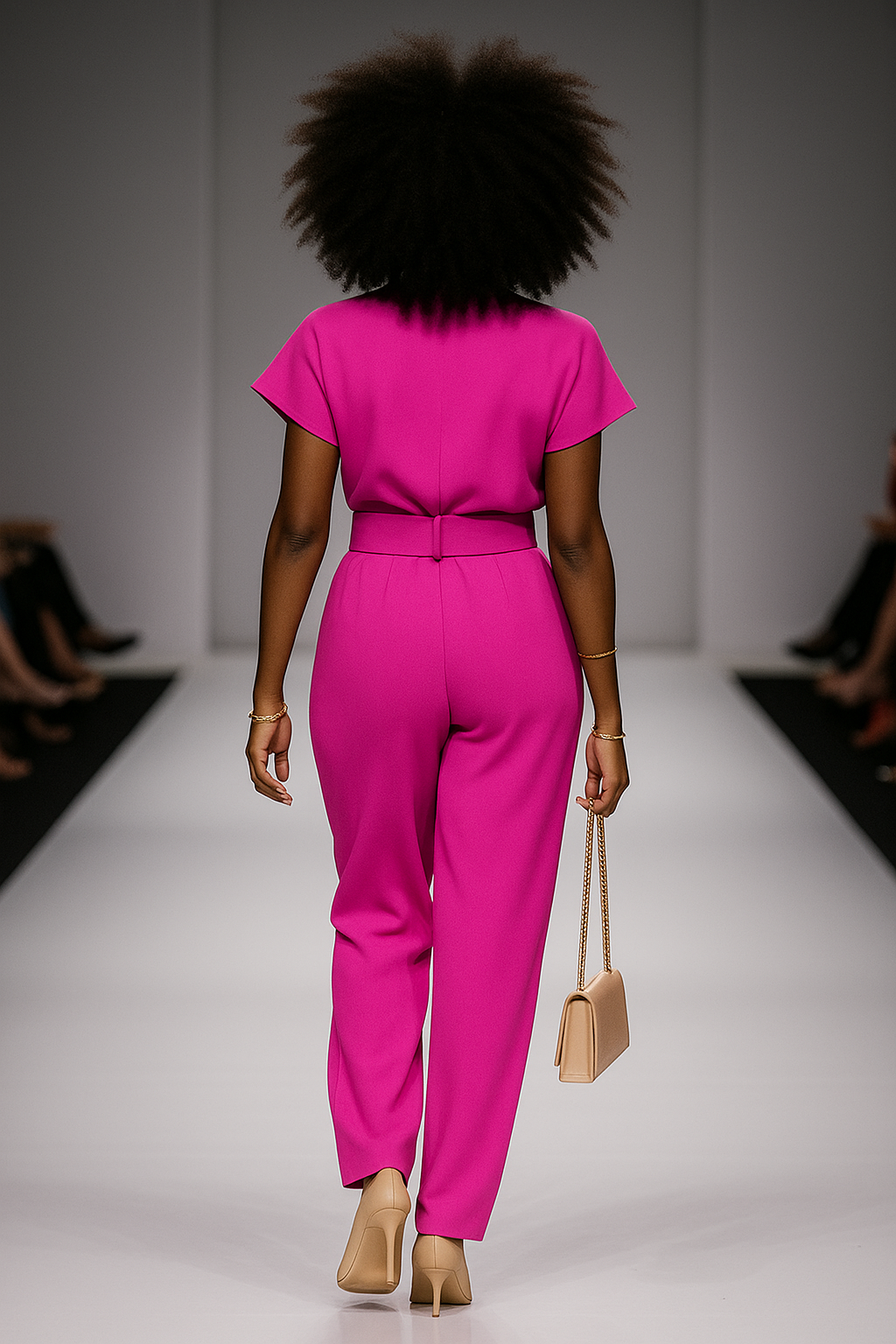 Fuchsia Power Wide-Leg Jumpsuit