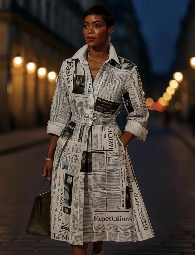 Front Page Fierce Midi Dress with Pockets