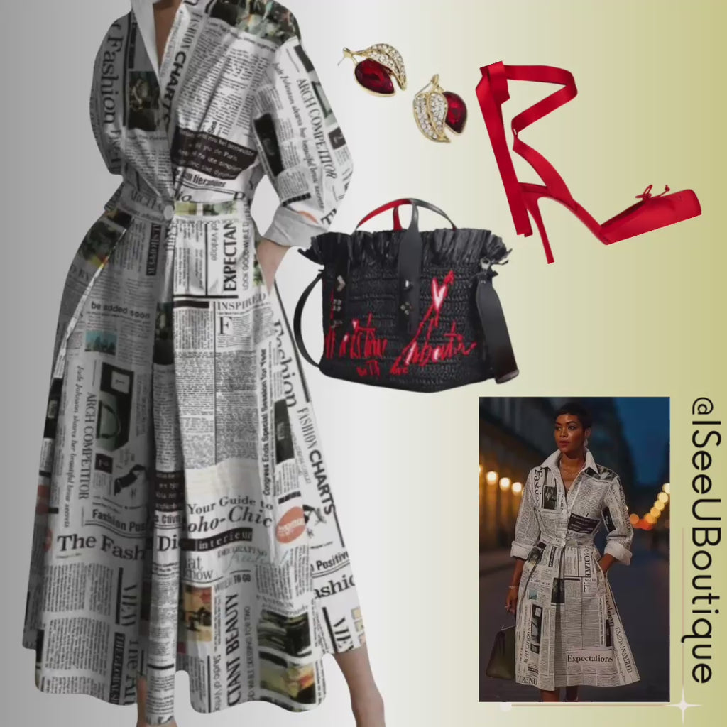 Front Page Fierce Midi Dress with Pockets