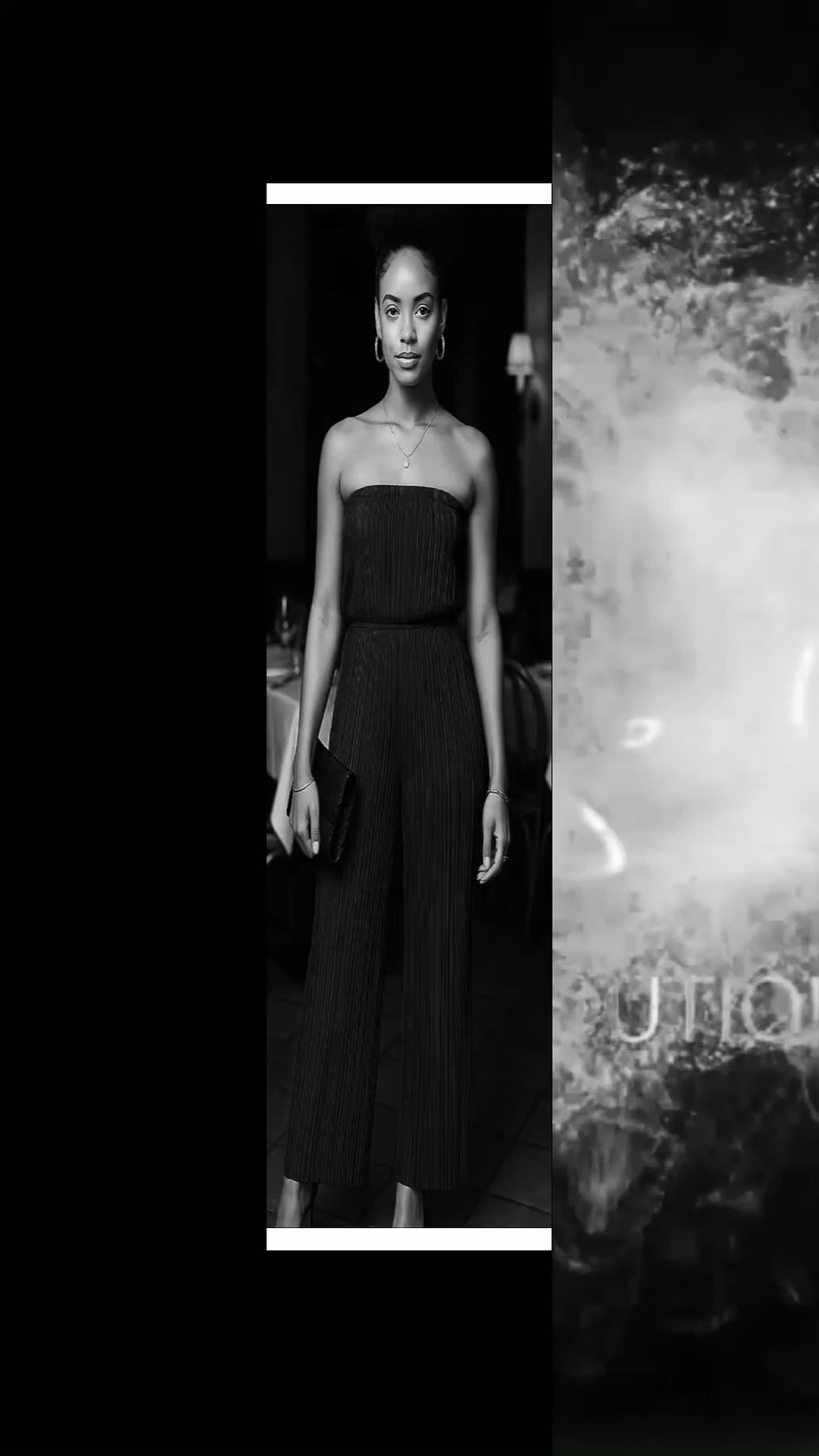 Pleated Strapless Wide-Leg Jumpsuit