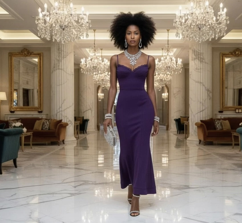 Purple Lace Mermaid Dress