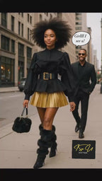 Ruffle Statement Belted Blouse