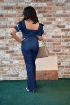 PRETTY GIRL ROCK DENIM STRETCH FASHION JUMPSUIT - I See U Boutique