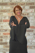 SHOW STOPPING OPEN BACK MAXI DRESS BLACK